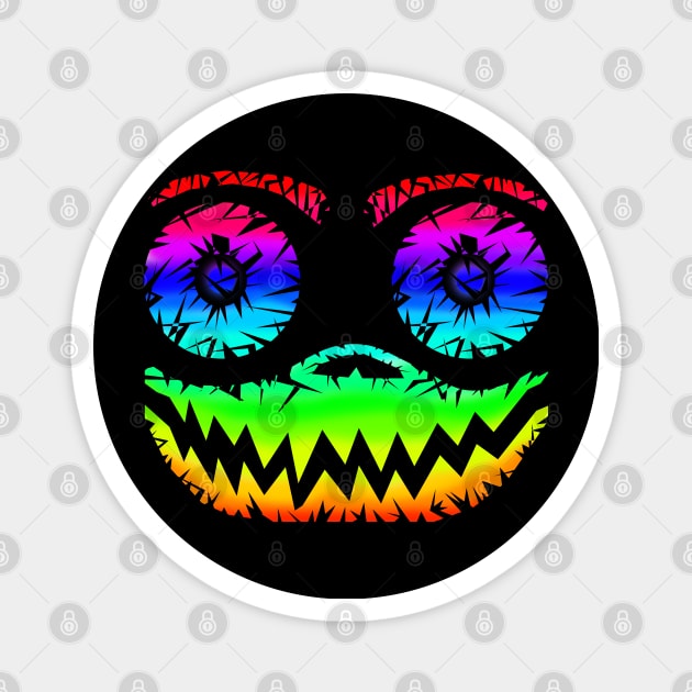 Rainbow Smiley Face - Scratch Design Magnet by ArtsoftheHeart